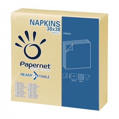 Papernet Χαρτοπετσέτα 38Χ38cm Σαμπανί, 2φυλλη, 44 τεμ/πακ