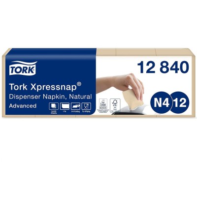 Tork Xpressnap Natural Χαρτοπετσέτα [Ν4] 21,3x33cm,1φυλλη, 225 τεμ/πακ